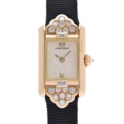 Pre-owned Yellow Gold watches Cartier Vintage , Black , Dames