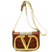 Pre-owned Leather shoulder-bags Valentino Vintage , Brown , Dames
