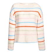 Kleurrijke Gestreepte Crew Neck Sweater Rich & Royal , Multicolor , Da...