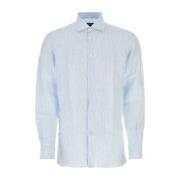 Linnen shirt met print Z Zegna , Blue , Heren