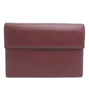 Pre-owned Leather clutches Cartier Vintage , Red , Dames