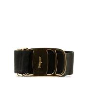 Pre-owned Leather belts Salvatore Ferragamo Pre-owned , Black , Dames