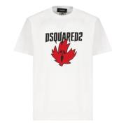 Witte T-shirts en Polos Dsquared2 , White , Heren