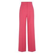 Elastische hoge taille rechte broek Hugo Boss , Pink , Dames