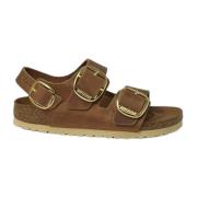 Milano Sandalen met Grote Gesp van Geölied Leer Birkenstock , Brown , ...