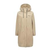 Winddichte Hooded Jacket met Logoband Duvetica , Beige , Dames