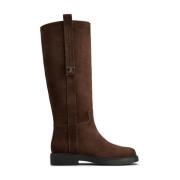 Stijlvolle Leren Laarzen Tod's , Brown , Dames