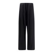 Wijde Pijp Viscose Blend Broek MM6 Maison Margiela , Black , Dames