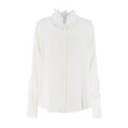 Elegante Kant Blouse Ermanno Scervino , White , Dames