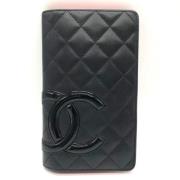 Pre-owned Leather wallets Chanel Vintage , Black , Dames