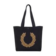 Zwarte Tote Tas met Laurier Logo Fred Perry , Black , Dames