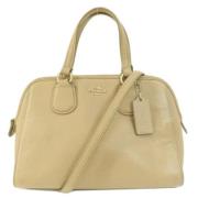 Pre-owned Leather handbags Coach Pre-owned , Beige , Dames