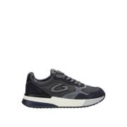 Navy/Grijs Leren Heren Sneakers Alberto Guardiani , Gray , Heren