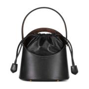 Stijlvolle Leren Tas met Trekkoordsluiting Etro , Black , Dames