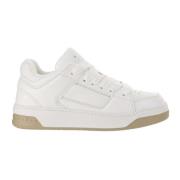 Leren Sneakers Ronde Neus Veters Logo Hogan , White , Heren