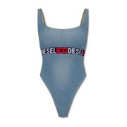 Bodysuit met De-Geny-S logo Diesel , Blue , Dames