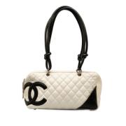 Pre-owned Leather shoulder-bags Chanel Vintage , White , Dames