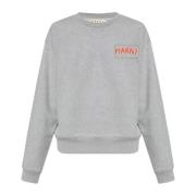 Sweatshirt met logo Marni , Gray , Heren