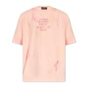 T-shirt met logo Dsquared2 , Pink , Heren