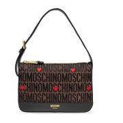 Schoudertas met logo Moschino , Brown , Dames