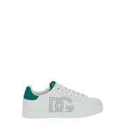 Witte Sneakers met Portofino Logo Dolce & Gabbana , White , Heren