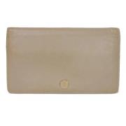 Pre-owned Leather wallets Chanel Vintage , Beige , Dames