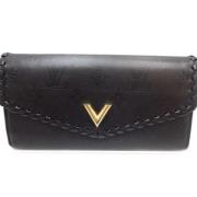 Pre-owned Leather wallets Louis Vuitton Vintage , Black , Dames