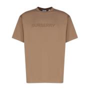 Beige Katoenen T-shirts en Polos Burberry , Brown , Heren