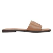 Dames Bruin Leren Slides Er00115489 Estro , Brown , Dames