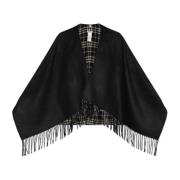 Wollen Poncho Burberry , Black , Dames