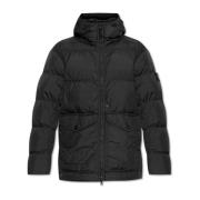 Donsjack met logo Stone Island , Black , Heren