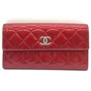 Pre-owned Leather wallets Chanel Vintage , Red , Dames