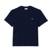 Blauw Katoenen Heren T-shirt Lacoste , Blue , Heren