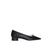 Zwarte Leren Zelfstrik Pumps aeyde , Black , Dames