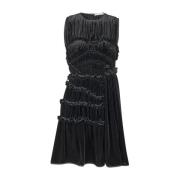 Fluwelen Geplooide Jurk met Gerimpelde Details Cecilie Bahnsen , Black...