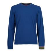 Blauwe Wolmix Crew-Neck Sweater Gallo , Multicolor , Heren