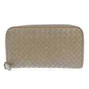 Pre-owned Leather wallets Bottega Veneta Vintage , Beige , Unisex