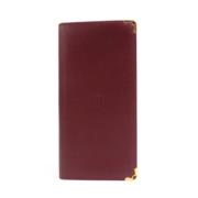 Pre-owned Leather wallets Cartier Vintage , Red , Heren