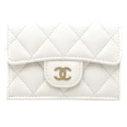 Pre-owned Leather wallets Chanel Vintage , White , Dames