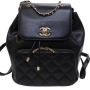 Pre-owned Leather chanel-bags Chanel Vintage , Black , Dames