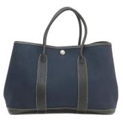 Pre-owned Leather totes Hermès Vintage , Blue , Dames