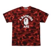 Rode Camo College Tee Limited Edition A Bathing APE , Red , Heren