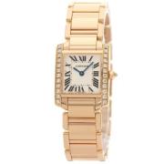 Pre-owned Rose Gold watches Cartier Vintage , White , Dames
