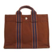 Pre-owned Canvas handbags Hermès Vintage , Brown , Dames