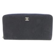 Pre-owned Leather wallets Chanel Vintage , Black , Dames