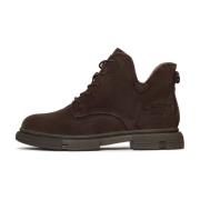 Suede Flat Sole Ankle Boots Cesare Gaspari , Brown , Dames