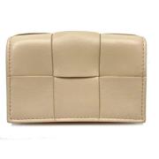 Pre-owned Leather wallets Bottega Veneta Vintage , Beige , Dames