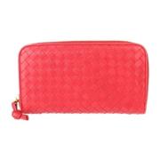 Pre-owned Leather wallets Bottega Veneta Vintage , Red , Dames