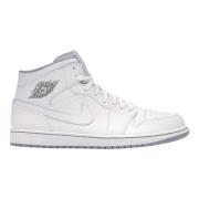 Wit Wolf Grijs Air Jordan 1 Mid Nike , White , Heren