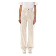 Paillet Kim High-Waisted Jeans Golden Goose , Beige , Dames